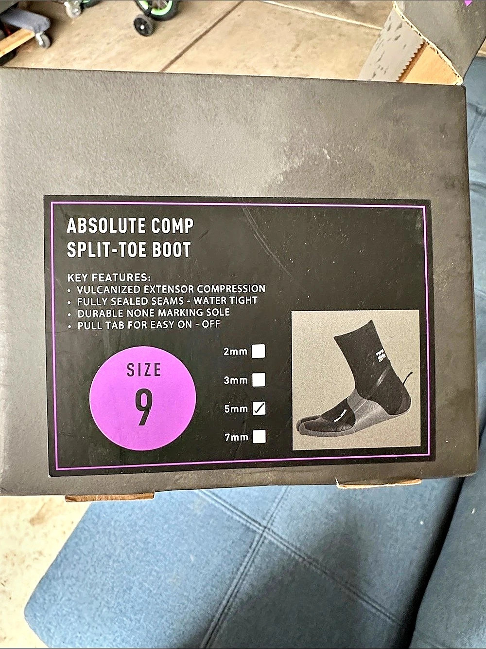 Xcel Infiniti 3mm Split Toe Boot Black & Gray US 9